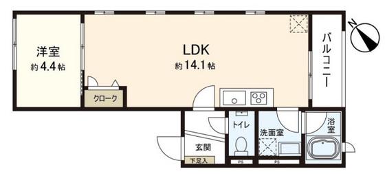古江樂舎(1LDK/1階)の間取り写真