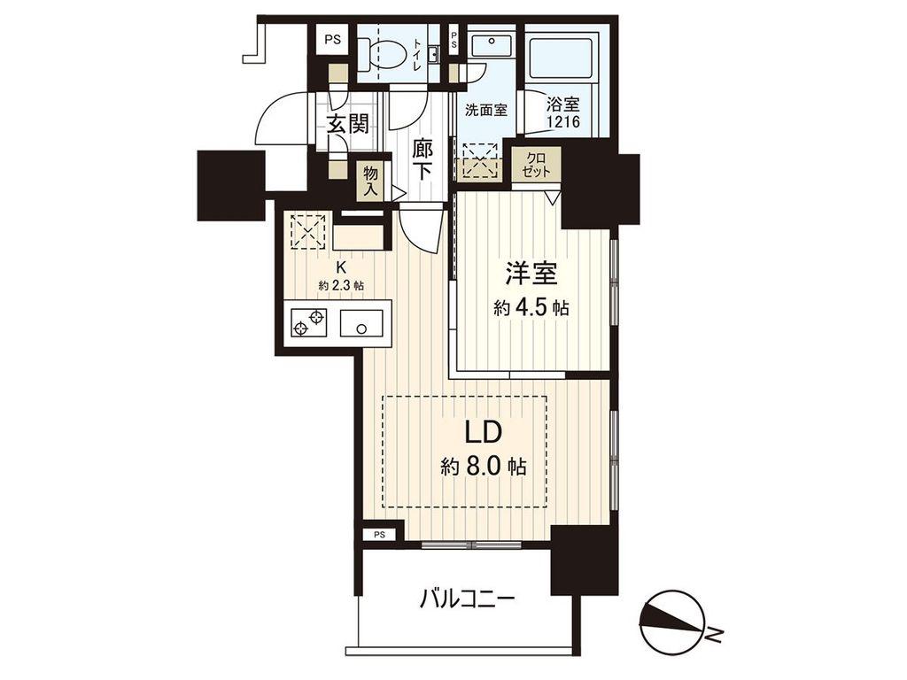 ブランズ札幌南7条(1LDK/7階)の間取り写真