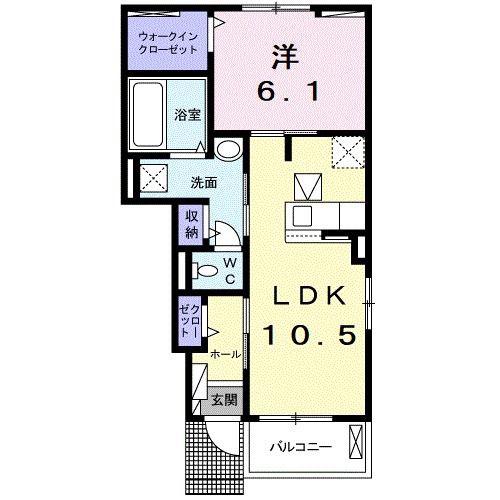 リファインIII(1LDK/1階)の間取り写真