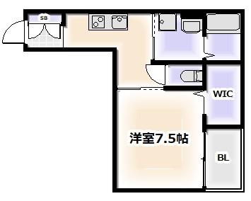 ディアコート矢田(1K/3階)の間取り写真