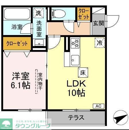 プエンテ(1LDK/3階)の間取り写真