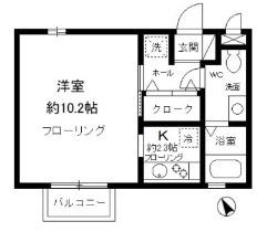 クレスト・ベルゲン(1K/1階)の間取り写真