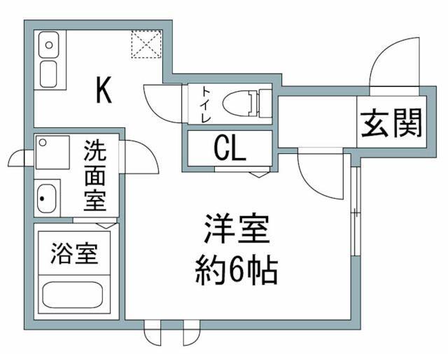 スクーデリア(ワンルーム/1階)の間取り写真