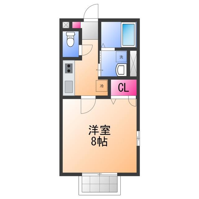 グランドソレイユ(1K/2階)の間取り写真
