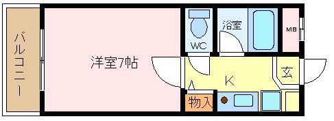 TSサンライズ(1K/4階)の間取り写真