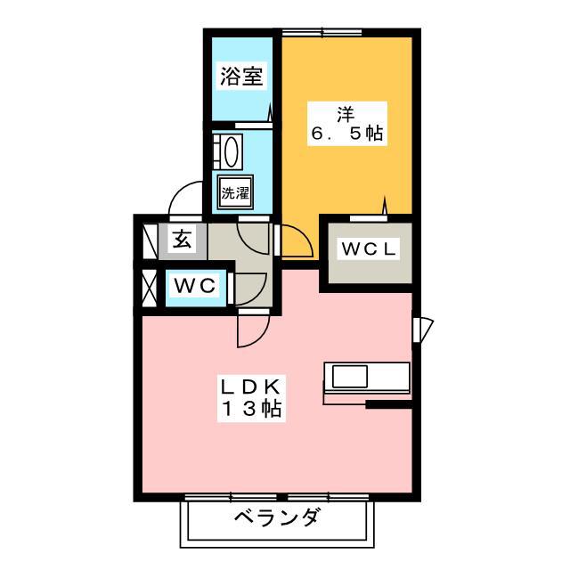 セジュールきよしB(1LDK/2階)の間取り写真