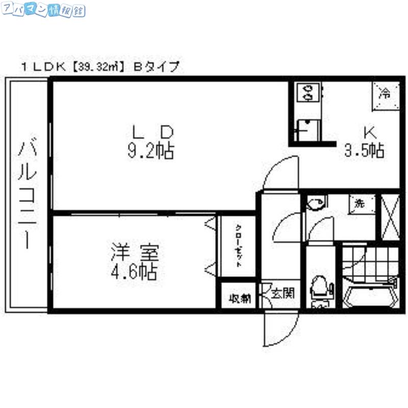 レガーロ旭町(1LDK/1階)の間取り写真