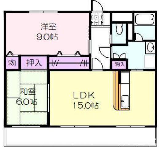 ロイヤルハイツ壱番館(2LDK/1階)の間取り写真
