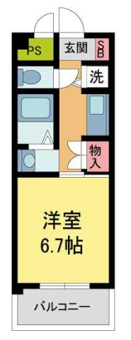 甲東リンガ(1K/1階)の間取り写真