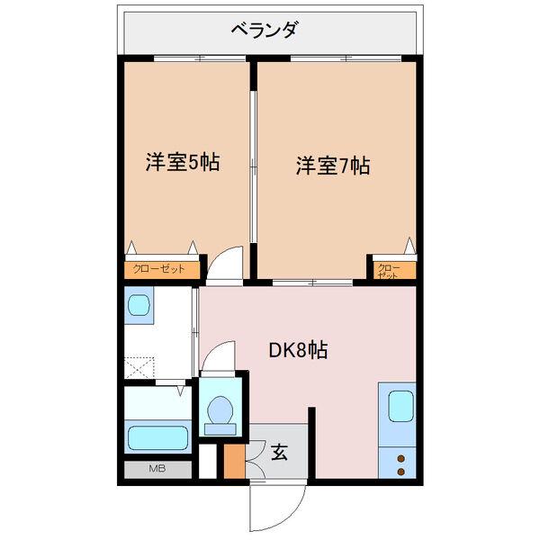 光陽マンション(2DK/3階)の間取り写真