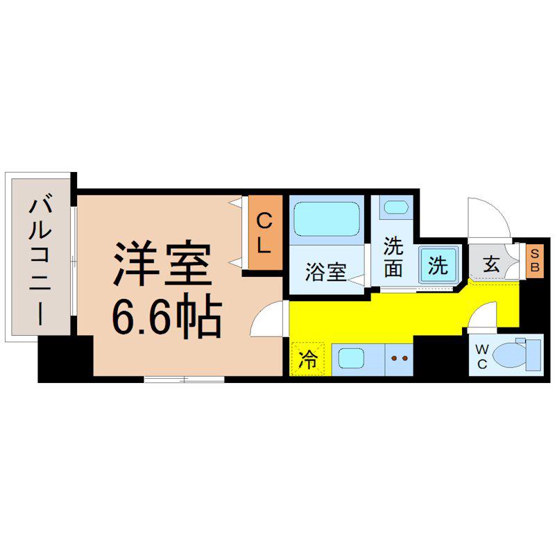 THE RESIDENCE SHIGAHONDORI(1K/8階)の間取り写真