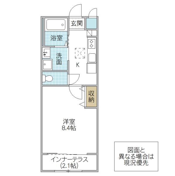 PRECIOUS ONE 翔(1K/1階)の間取り写真