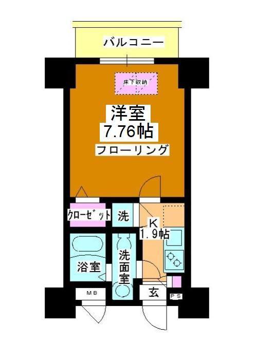 アルファコート蕨(1K/9階)の間取り写真