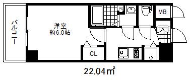 プレサンスコウベシフォン(1K/10階)の間取り写真