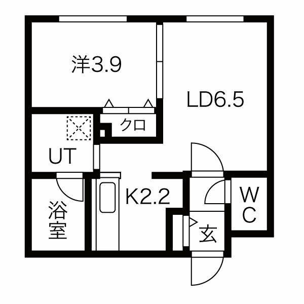 FIRST LEBEN月寒(1LDK/4階)の間取り写真