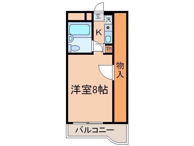 明星ハイツ美好町(1K/3階)の間取り写真