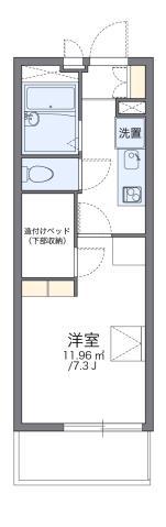 レオパレスサンマルク(1K/1階)の間取り写真