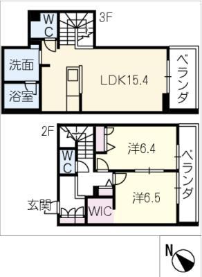 シャーメゾン ラ テラ(2LDK/3階)の間取り写真