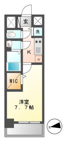 プレサンスジェネ葵(1K/10階)の間取り写真