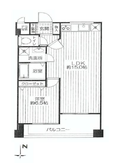 インペリアル広尾(1LDK/7階)の間取り写真