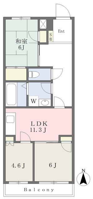 リバーコーポ(3LDK/3階)の間取り写真
