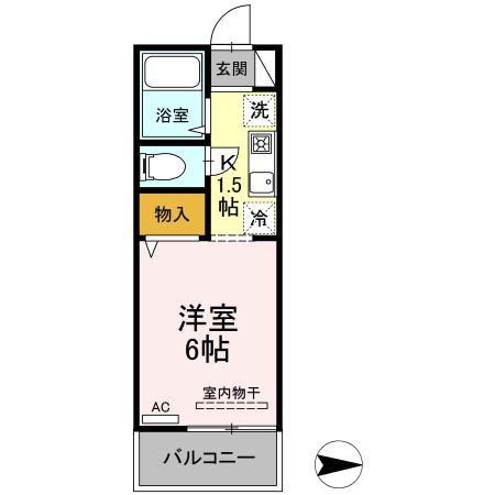ハイツサワダ(1K/1階)の間取り写真