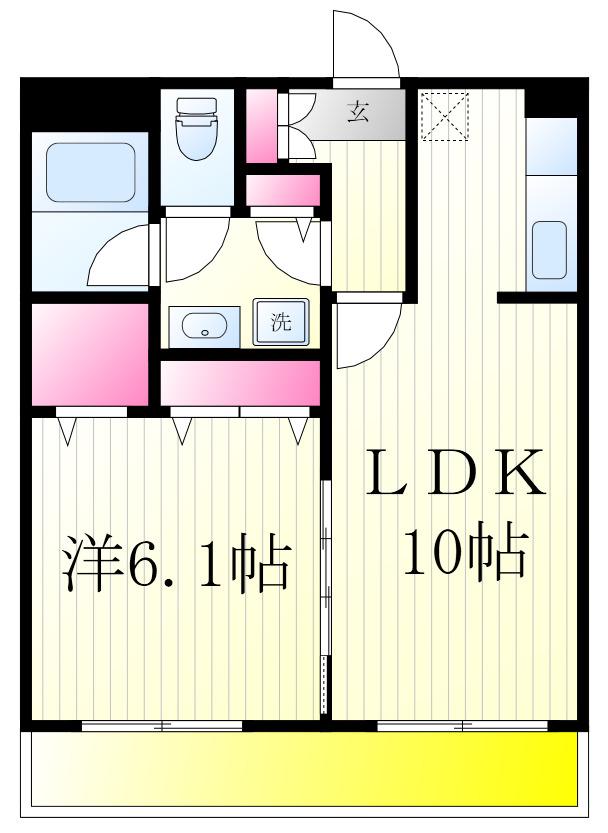 エクシードきよしが丘(1LDK/1階)の間取り写真