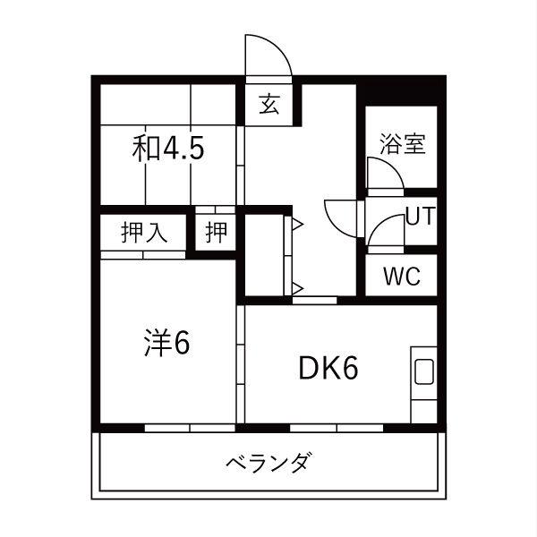 コーポ大晴(3DK/2階)の間取り写真