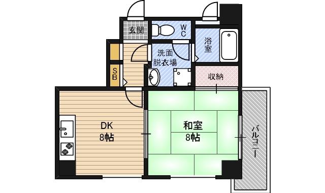 ICUBE都島(1DK/9階)の間取り写真