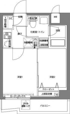 パティーナ京急蒲田(2K/1階)の間取り写真