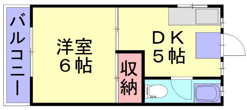 コーポ須玖(1DK/1階)の間取り写真