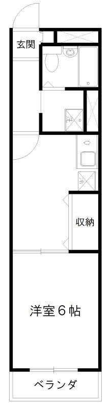フジコーポ(1DK/2階)の間取り写真