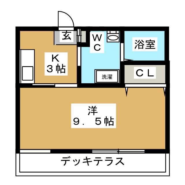 FELICE(1K/1階)の間取り写真