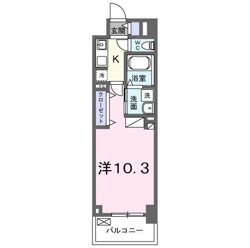 カームプレイン森崎(1K/5階)の間取り写真