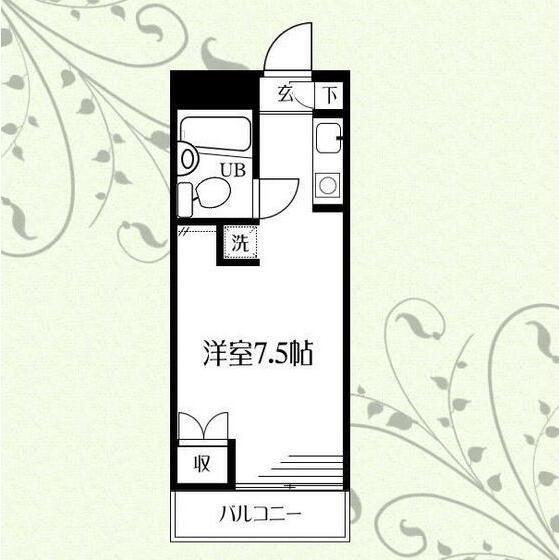 ガーデンヒルズ希望が丘(ワンルーム/2階)の間取り写真