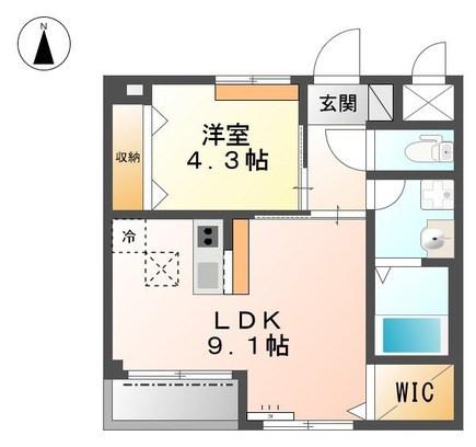 フォレストガーデン(1LDK/1階)の間取り写真