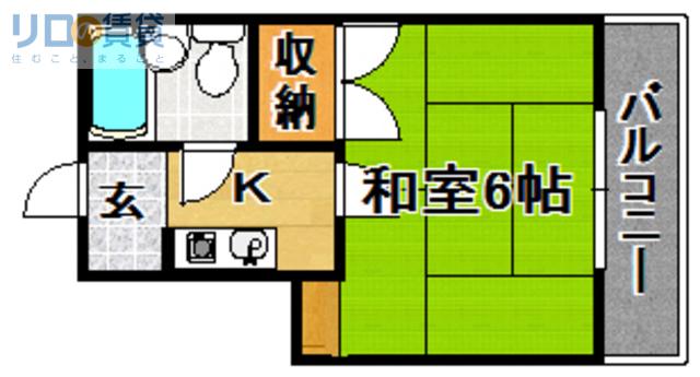 プレアール豊里II(1K/2階)の間取り写真