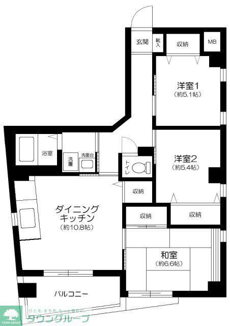 ソシエ長崎第二(3DK/2階)の間取り写真