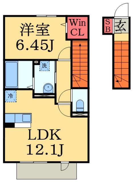 ベラ フェリシア(1LDK/2階)の間取り写真