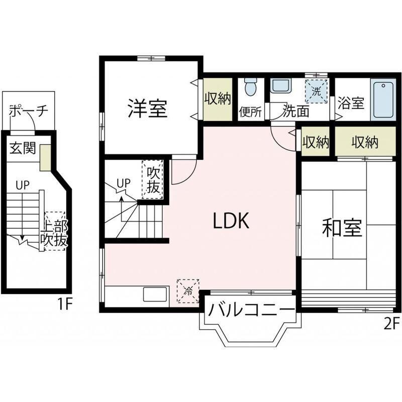 スウィートプレイス(2LDK/2階)の間取り写真
