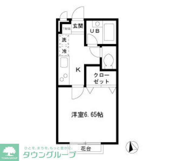 エスカール(1K/1階)の間取り写真