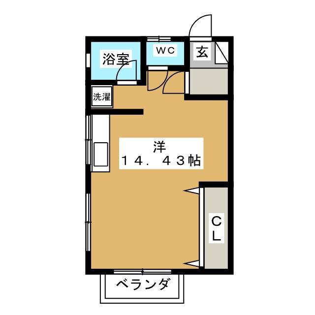 モトハシII(ワンルーム/1階)の間取り写真