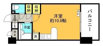 アーバンビュー倉敷カレッジコート(ワンルーム/2階)の間取り写真