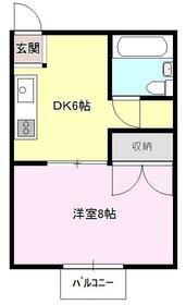 秋山ハイツ古河(1DK/2階)の間取り写真