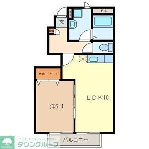 アムールセンタービレッジ(1LDK/1階)の間取り写真