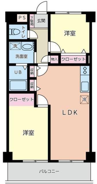 RESTAひばりヶ丘(2LDK/3階)の間取り写真