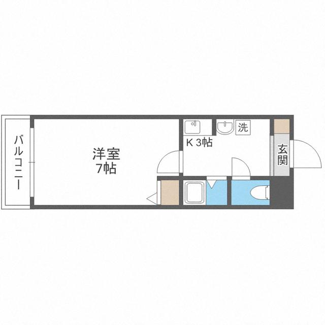 西鉄太宰府線 西鉄五条駅 徒歩13分 9階建 築34年(1K/4階)の間取り写真