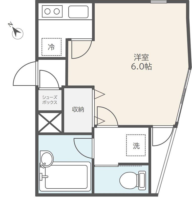 市原ビル(1K/2階)の間取り写真