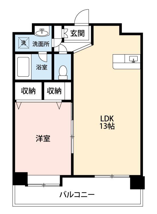 クレストリー長嶺南(1LDK/6階)の間取り写真
