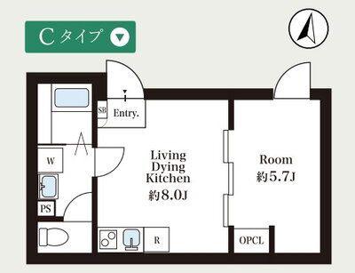 プライムスクエア池上(1LDK/3階)の間取り写真